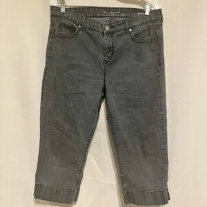 Gloria Vanderbilt Jordan Dark Gray Capri Jeans embellished pocket